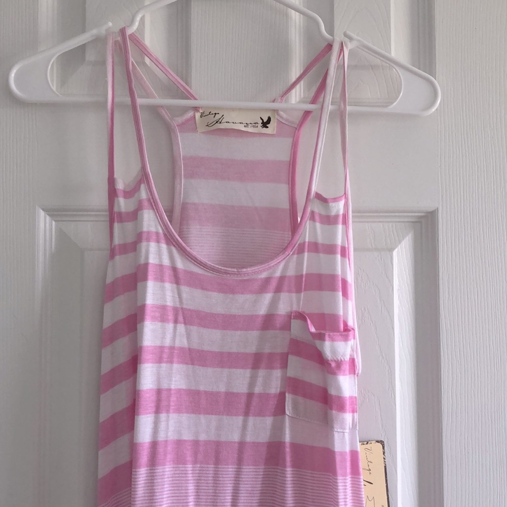 NWT Havana Pink and White lightweight summer double spaghetti strap - Picture 2 of 10